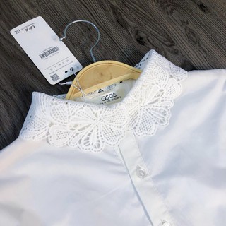 sơmi trắng cổ ren