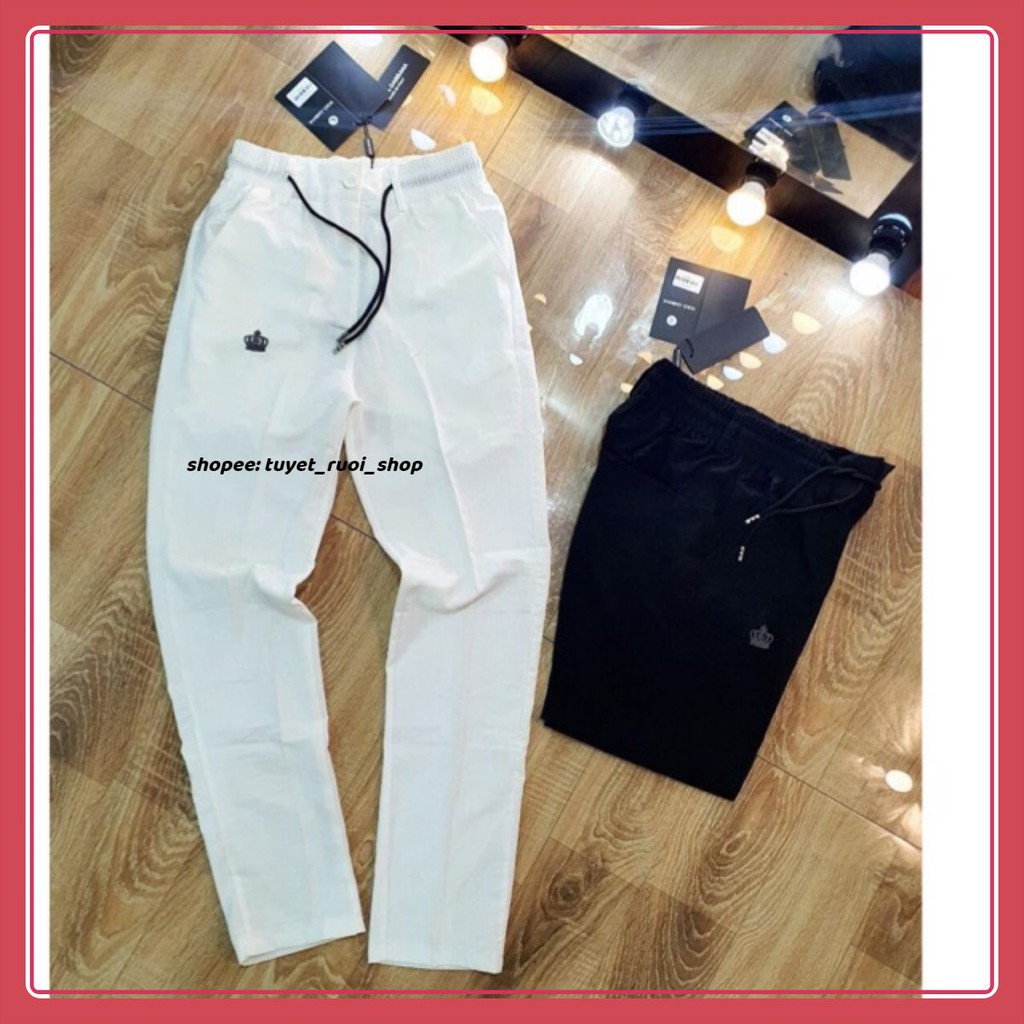 QUẦN ĐŨI DÀI ỐNG SUÔNG MÀU TRẮNG ĐEN