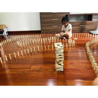 Bộ 48 thanh xếp hình đồ chơi cỡ lớn  bằng gỗ cho bé thoải sức sáng tạo ( rút gỗ, xếp hình, domino...)