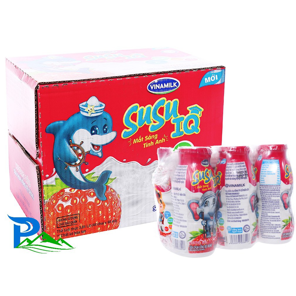 Sữa Susu IQ Vinamilk thùng 48 chai 80ml + thẻ đổi Balo [không kèm KM]