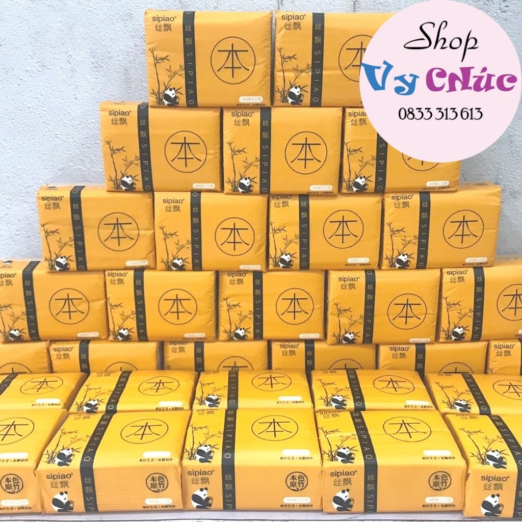 Combo 6 Gói Giấy Ăn Gấu Trúc SIPIAO Hàng Nội Địa Loại 1 Mã 6021FREE SHIP Giấy Dai. Mềm, Không Chất Tẩy Trắng