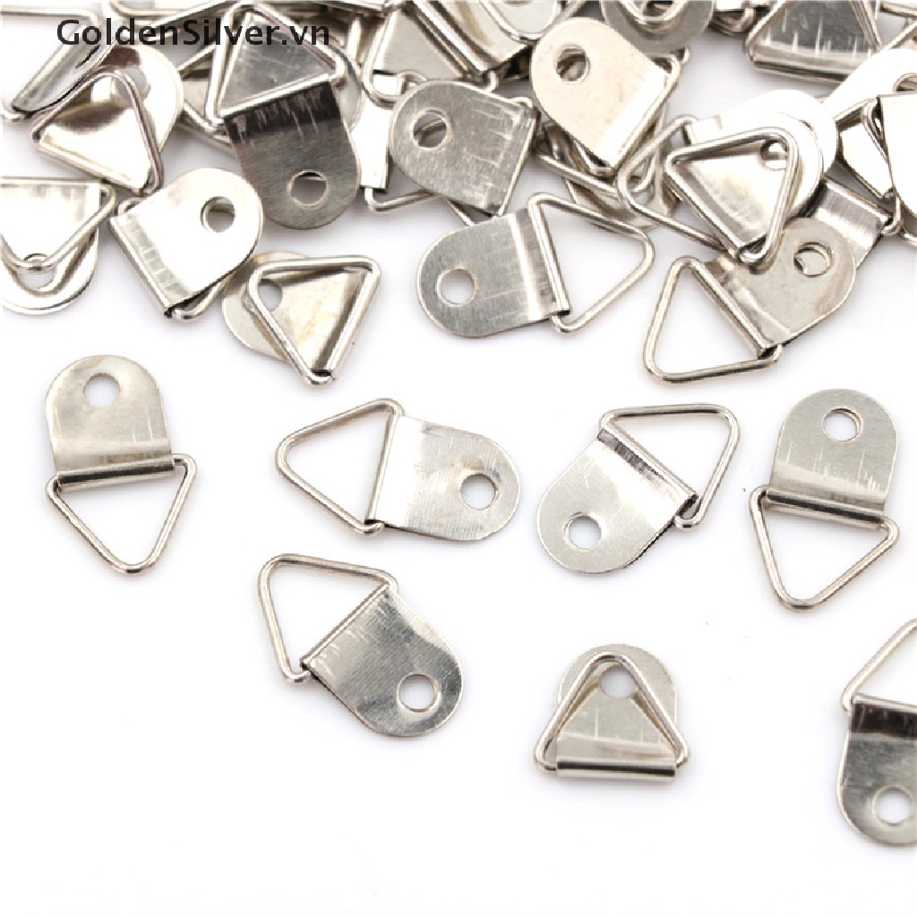Set 50 Móc Treo Khung Ảnh Hình Tam Giác Tráng Gương Màu Bạc