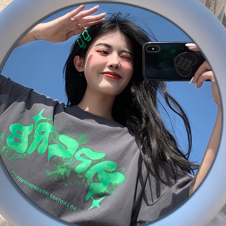 NRVP Áo Thun Nữ Tay Ngắn In Hình Phong Cách Hàn Quốc Thời Trang Mùa Hè 2022