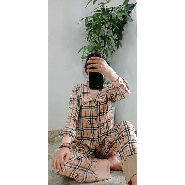 Bộ Pjzama Dài Tay Cho Nữ Chất Mango, Bộ Mặc Nhà Siêu Xinh Free Size 40-60kg - PIJAMA01