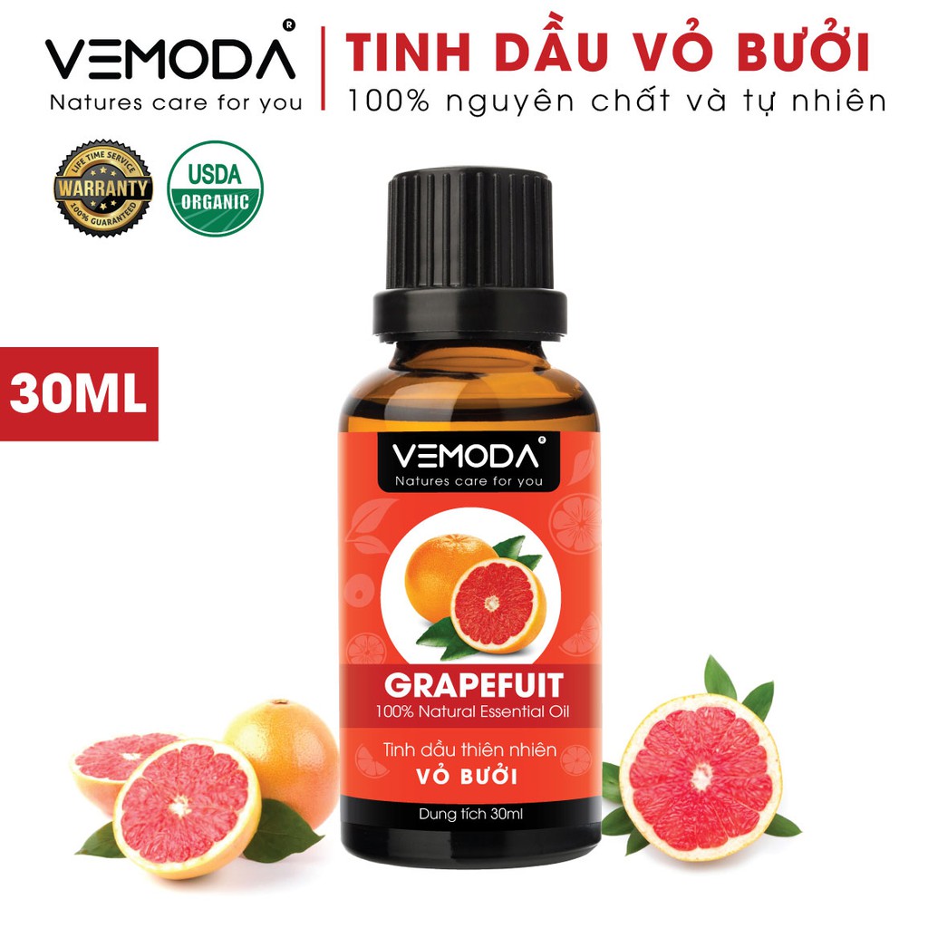 Tinh dầu Vỏ bưởi (HG) cao cấp nguyên chất VEMODA 30ML giúp kháng khuẩn, chống trầm cảm, hỗ trợ giảm cân, chăm sóc da tóc