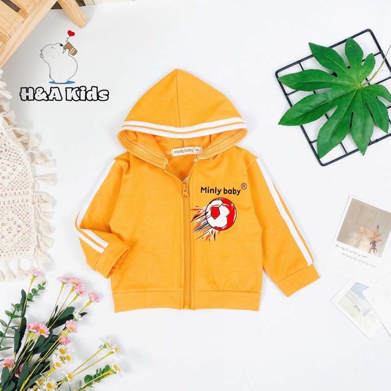 Áo Khoác Chống Nắng,Áo khoác Minly Baby Vải Da Cá Dày Dặn, Phối viền  Dễ Thương cho bé trai và bé gái size 7-28kg