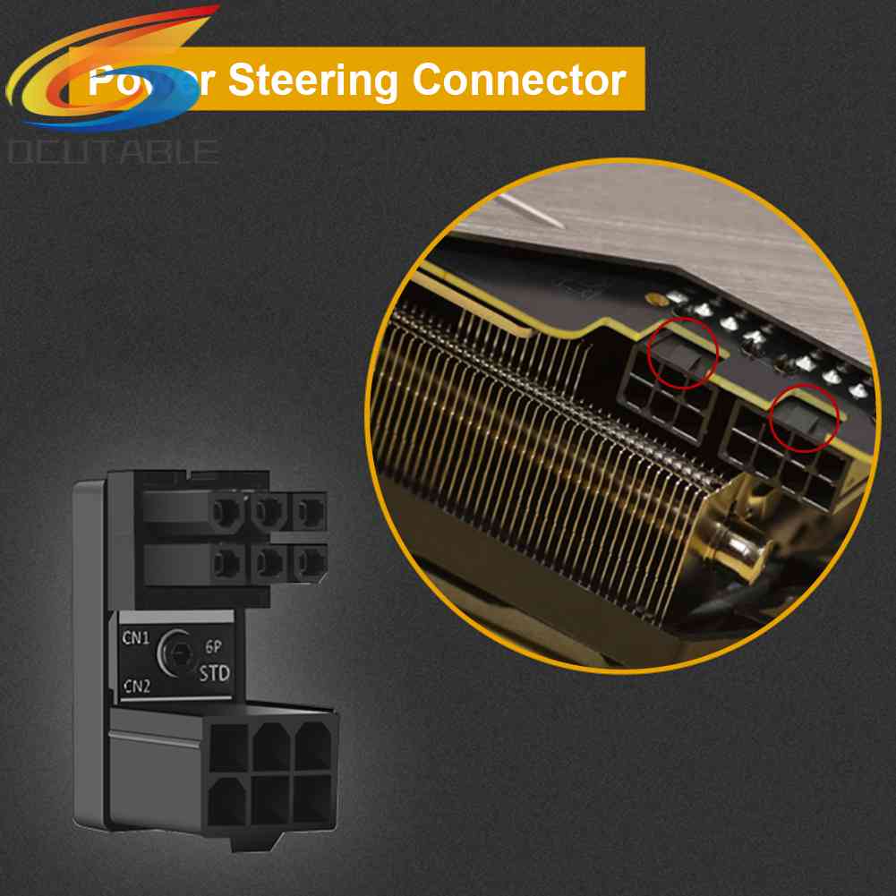 Đầu Nối ATX 8Pin 6Pin Female Sang 8Pin 6Pin Male 180 Độ Cho Máy Tính Bàn GPU