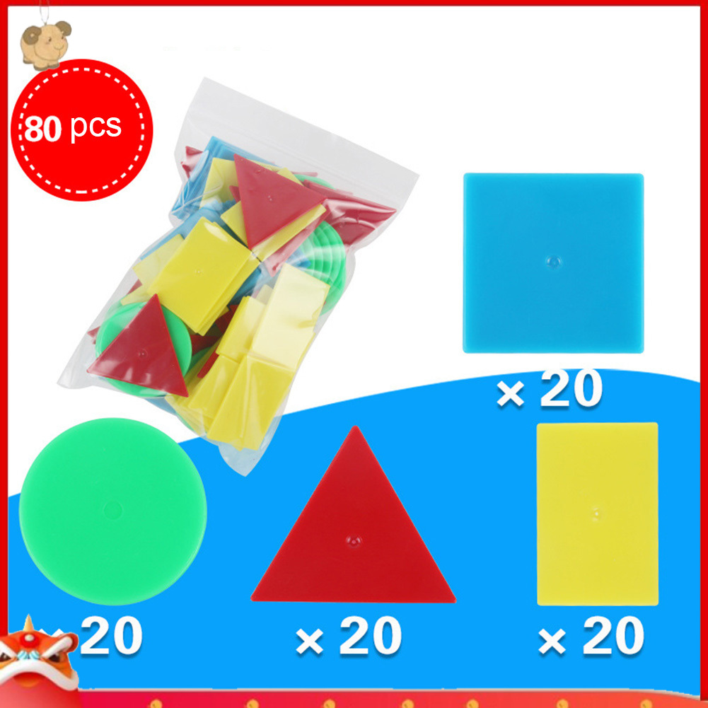 Bộ 80 cái đĩa hình tròn/tam giác/vuông cho dạy học