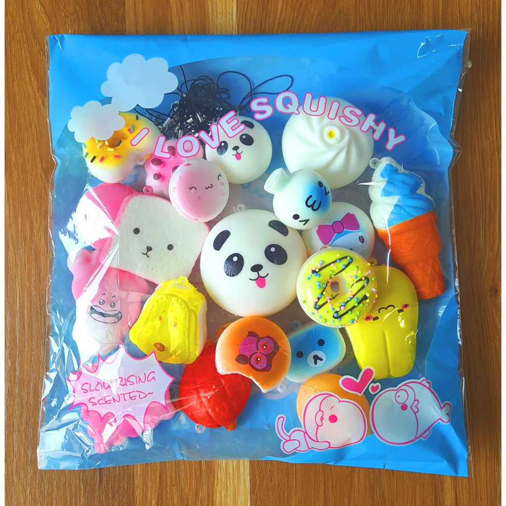 Set 20 Đồ Chơi Bóp Squishy Hình Bánh Gấu Trúc Dễ Thương 84224207