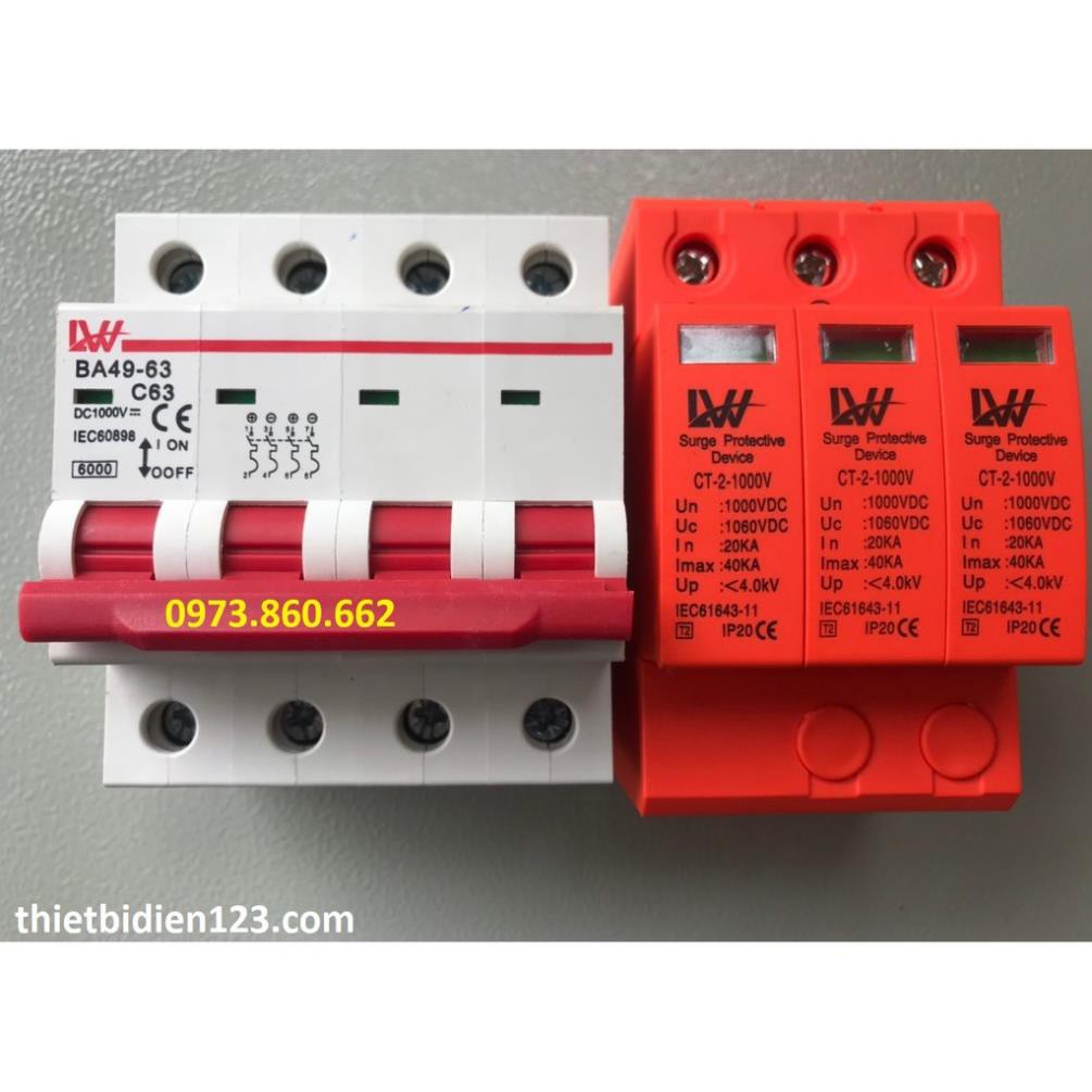Chống sét lan truyền DC 3P 1000V - Cắt lọc sét DC 3P 1000v -TBĐ
