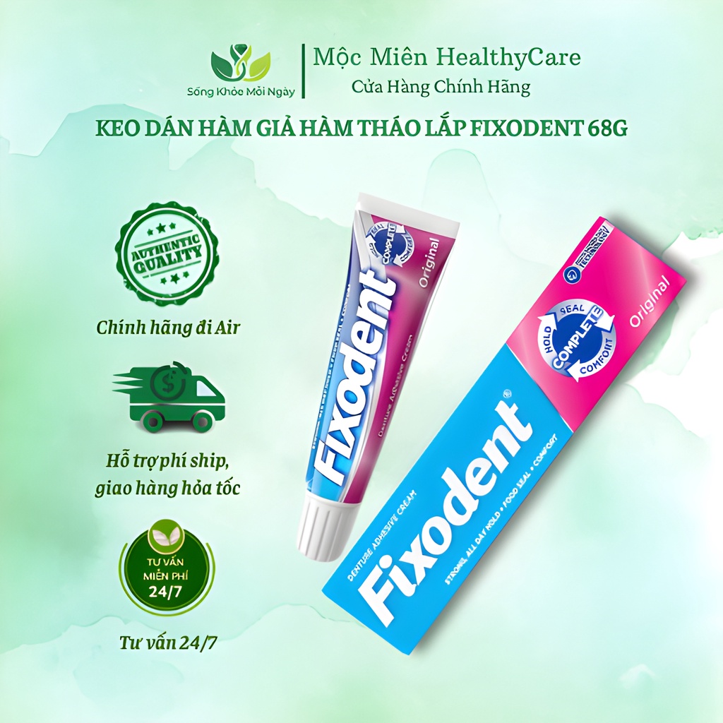 Keo Dán Hàm Răng Giả Fixodent 68g (1 Tuýp) Hàng Chính Hãng P&G - Usa