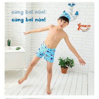 Quần bơi bé trai kèm mũ bơi in hình cá Xmoon MH2113-2114