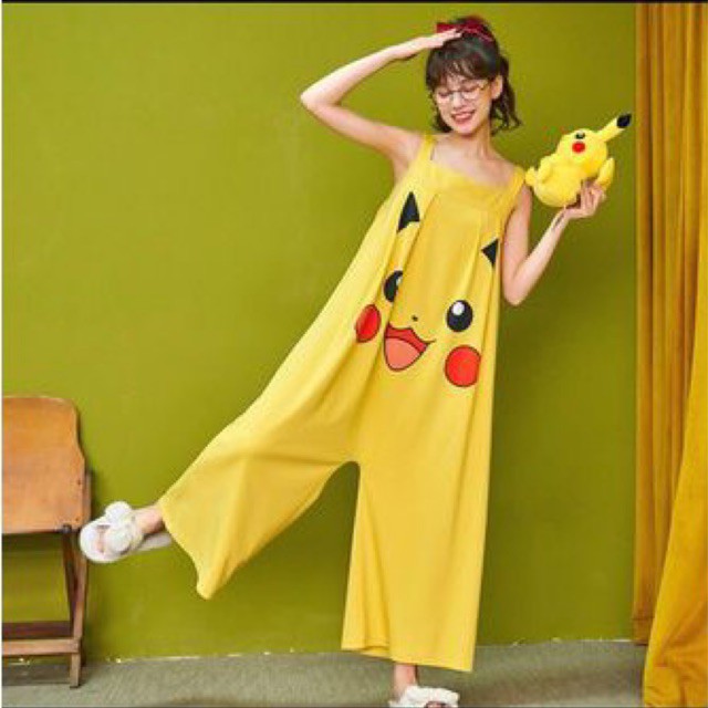 Jum cotton lạnh hoạ tiết hoạt hình dáng rộng ,Đầm hai dây in hình cute (Có nút chỉnh dây ) | BigBuy360 - bigbuy360.vn