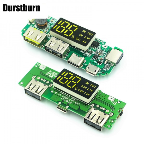 Bảng Mạch Sạc Pin Lithium 18650 Hai Cổng USB 5V 2.4A 2A 1A Micro/Type-C Cho Điện Thoại