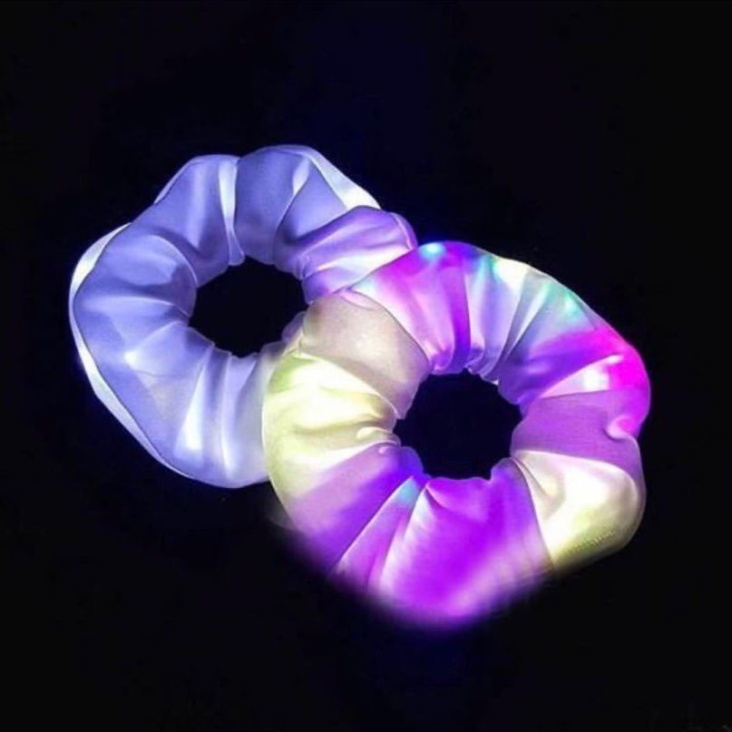 Dây buộc tóc co giãn mềm mại loại lớn có đèn LED phát sáng đơn giản