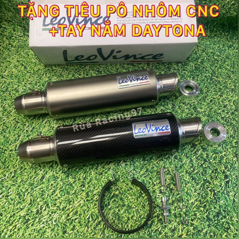 Pô Leovin, Pô Leovince 1:1 Chuẩn Như Zin,Màu Bạc Nhám, Cacbon Lắp Cho Các Loại Xe