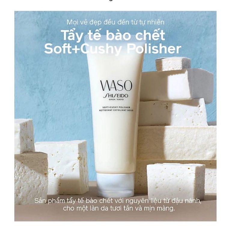 (NEW) KEM TẨY TẾ BÀO CHẾT SHISEIDO WASO SOFT + CUSHY POLISHER TỪ ĐẬU NÀNH 75ML