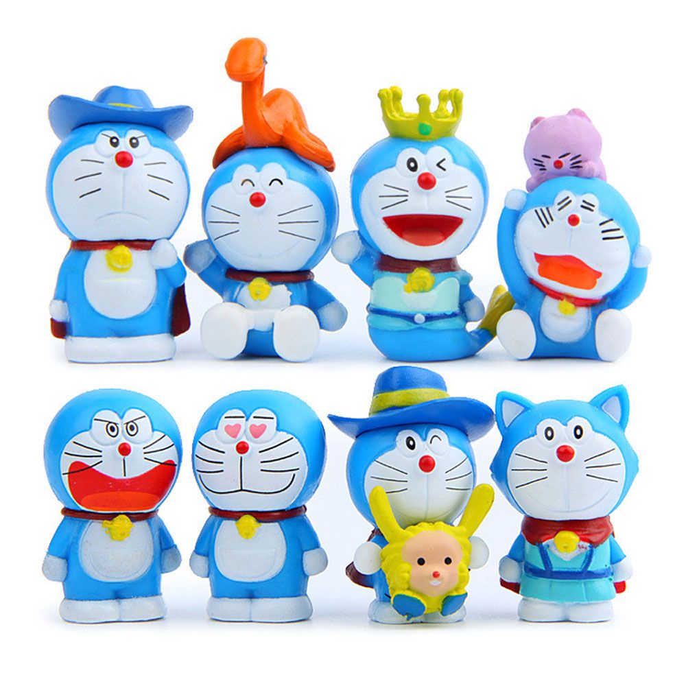 Bộ 8 mô hình đồ chơi nhân vật hoạt hình Doraemon thu nhỏ dành cho các bé