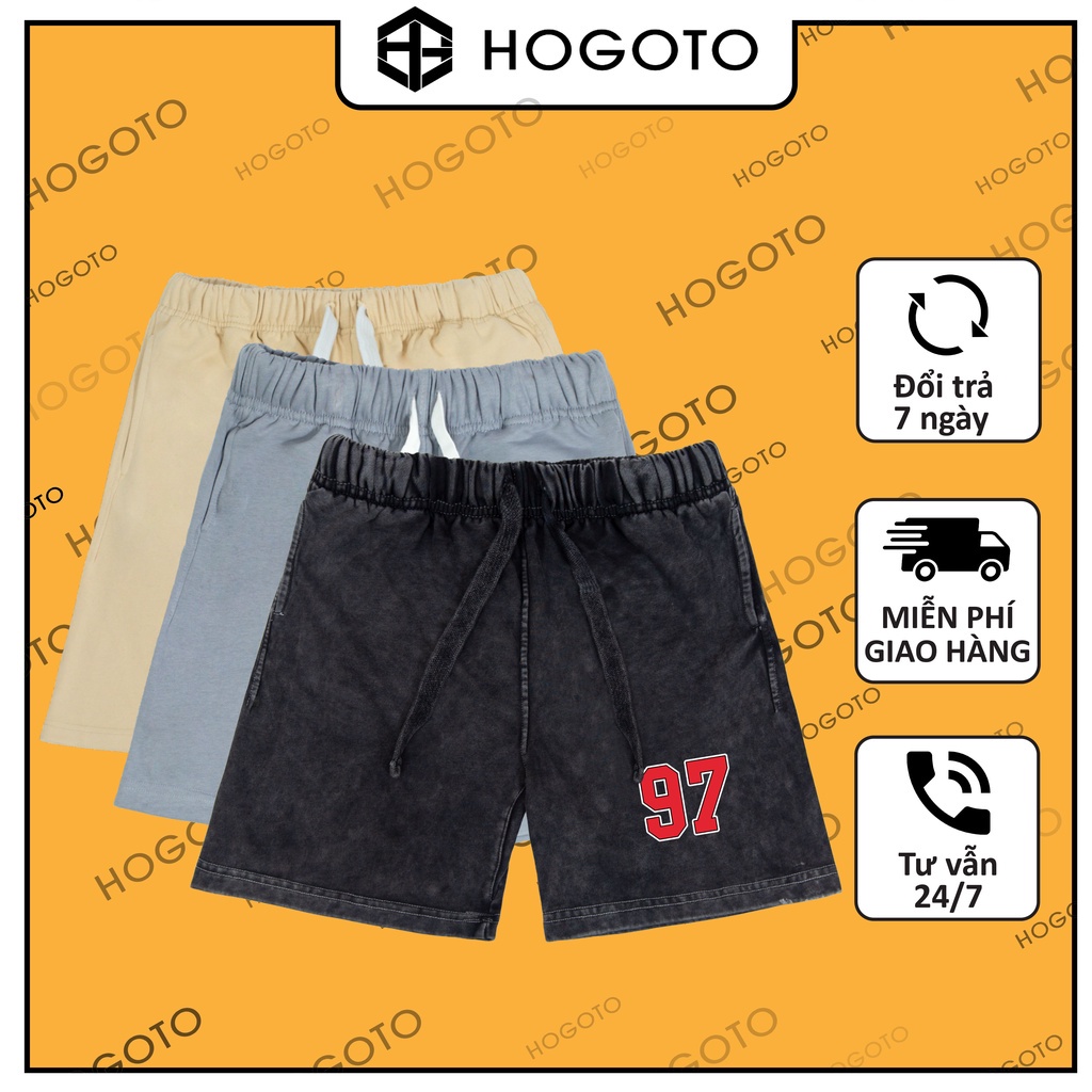 ♀₪Quần short 97 nỉ da cá Hogoto shop , unisex nam nữ chất liệu cotton
