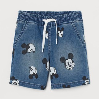 Quần Jean bé trai HM quần short cho bé họa tiết Mickey chất bò mềm size 2-10 tuổi
