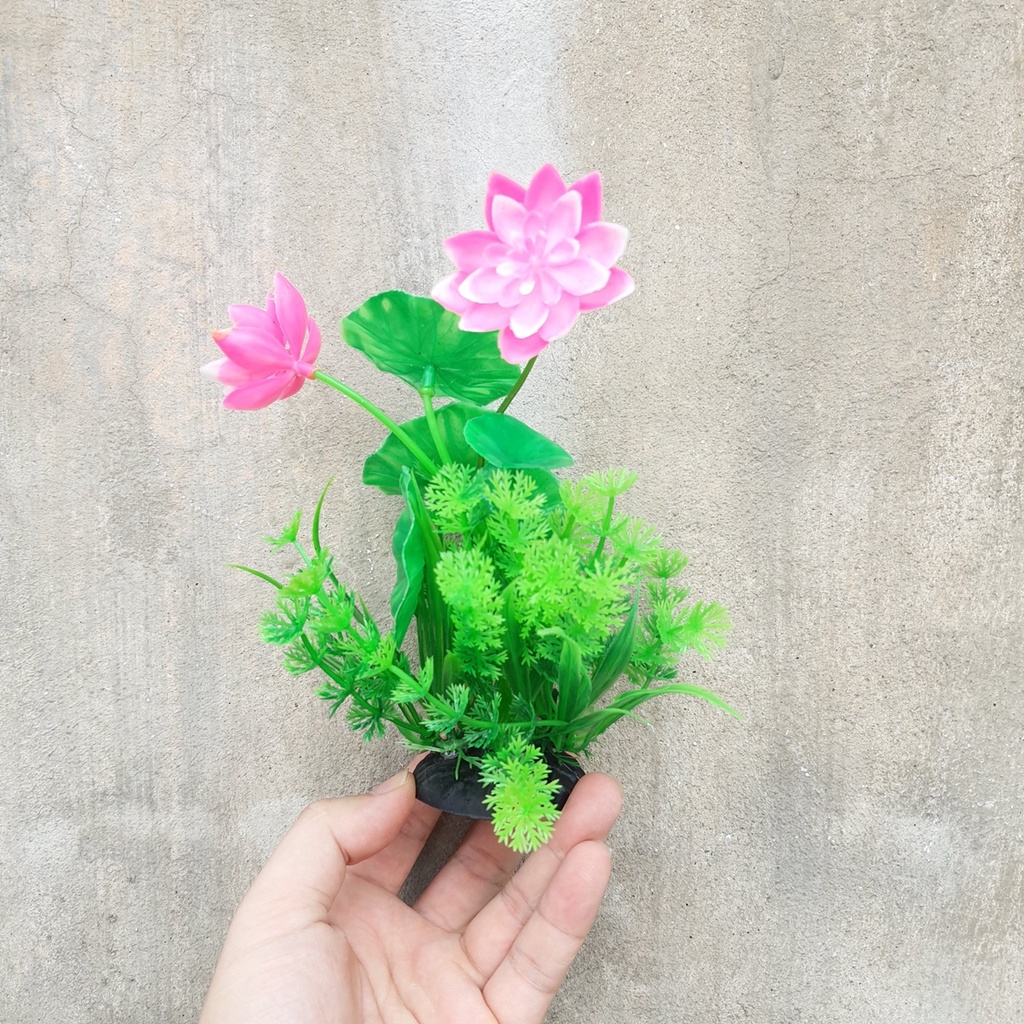 Cây nhựa trang trí bể cá: Mẫu hoa sen