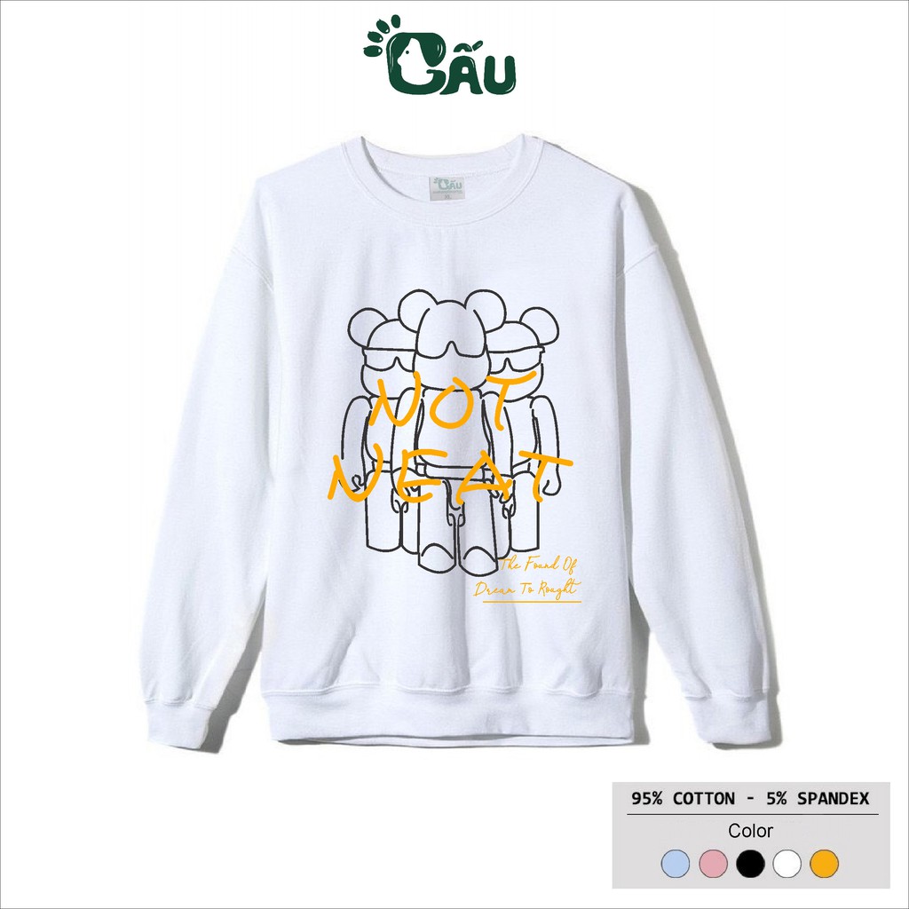 Áo sweater GẤU 194 vải thu đông co dãn, dày dặn mềm mịn form rộng phong cách Unisex - Not Neat | BigBuy360 - bigbuy360.vn