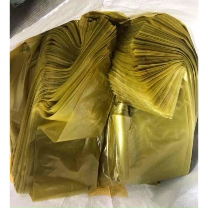 1kg túi nilon bóng, túi nilon gai, túi xốp, túi zin bóng có quai xách màu VÀNG