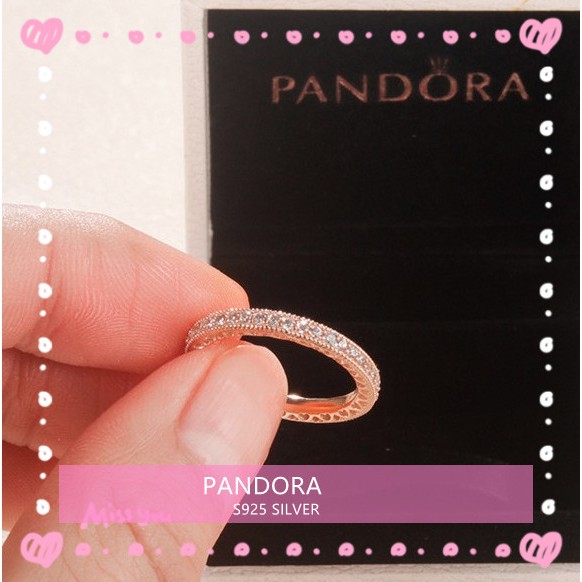 Nhẫn Pandora Pandora Mạ Bạc 925 Thiết Kế Đục Lỗ Thời Trang Cao Cấp Cho Cặp Đôi