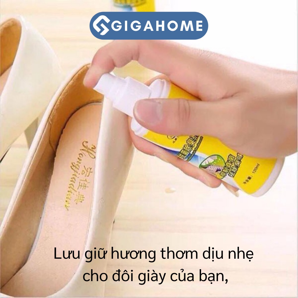 Xịt Khử Mùi Giày, Chống Hôi Chân GIGAHOME Diệt Khuẩn, Lưu Giữ Hương Thơm 120ml 5394