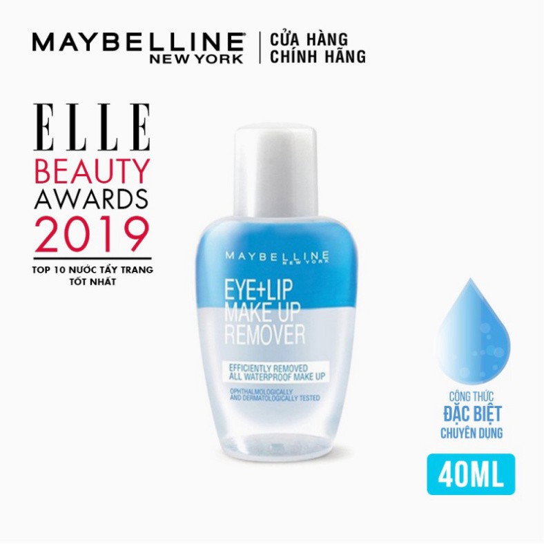 Nước Tẩy Trang Mắt và Môi Chuyên Dụng 2 lớp Maybelline New York Eye & Lip Makeup Remover 40ml Hàng Chính Hãng