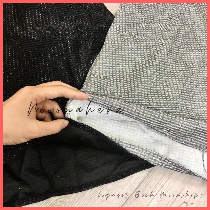 Váy hai dây xích cup ngực nhũ Bling🌟 Đầm cut eo sexy dáng ngắn đi tiệc