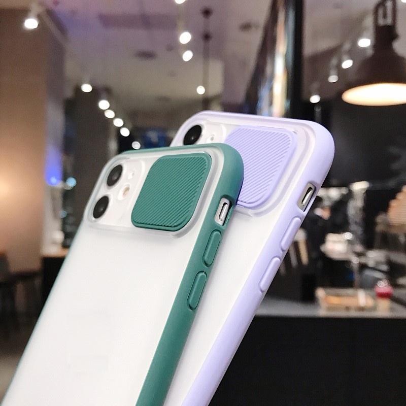 Ốp iPhone nắp trượt bảo vệ camera silicon dẻo 7/8/7Plus/8plus/X/XS/Xs Max/XR/11/12Promax