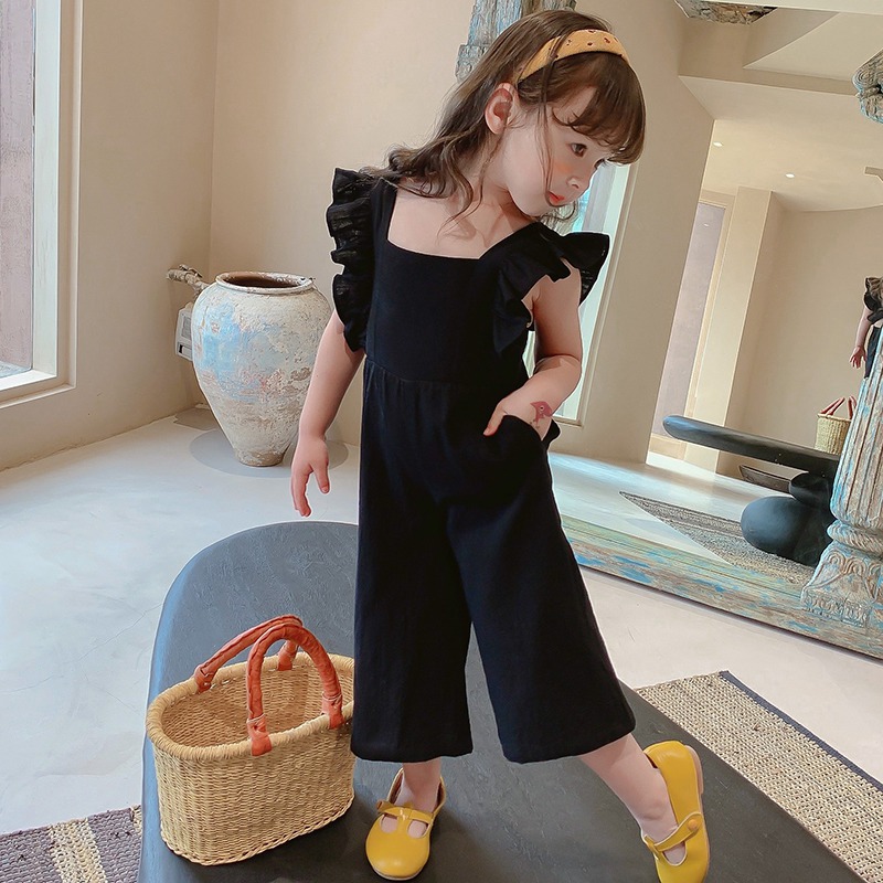 Jumpsuit Không Tay Hở Lưng Phong Cách Hàn Quốc Cho Bé Gái