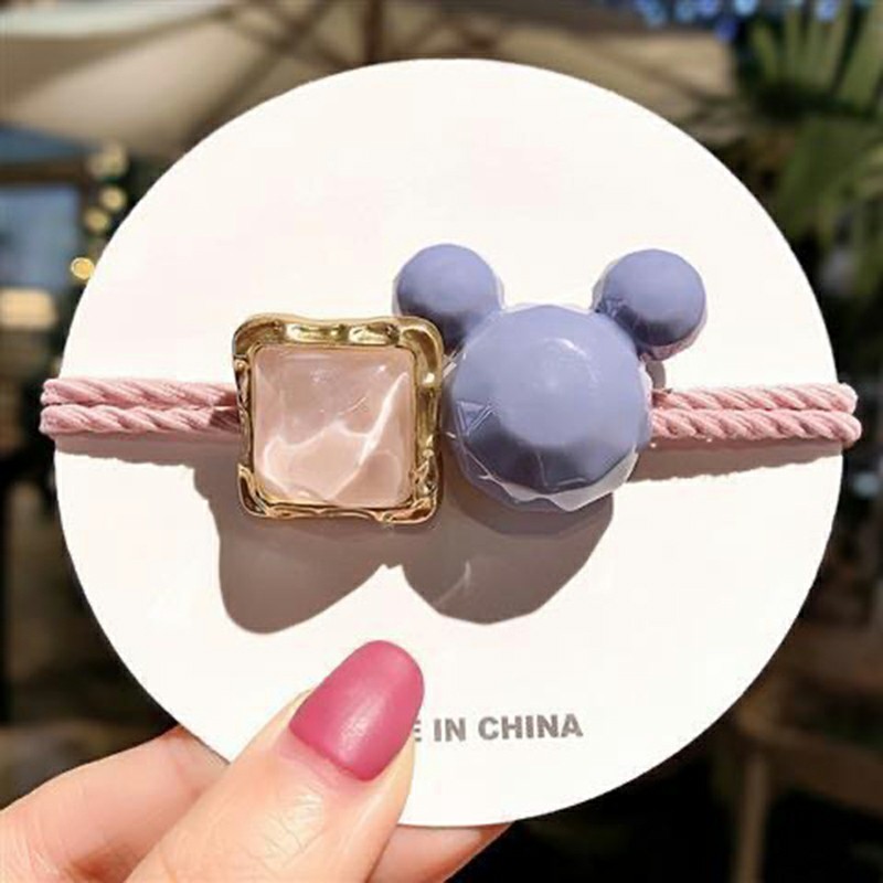 PVN24320 Dây Buộc Tóc Trang Trí Hình Chuột Mickey Đính Đá Xinh Xắn T2 .