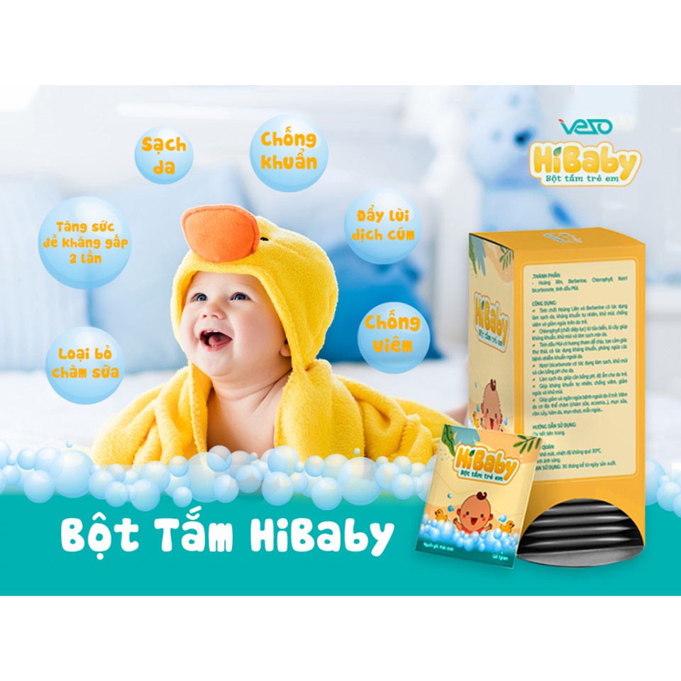 Bột tắm trẻ em HiBaby, sữa tắm sơ sinh, nước tắm thảo dược cho bé