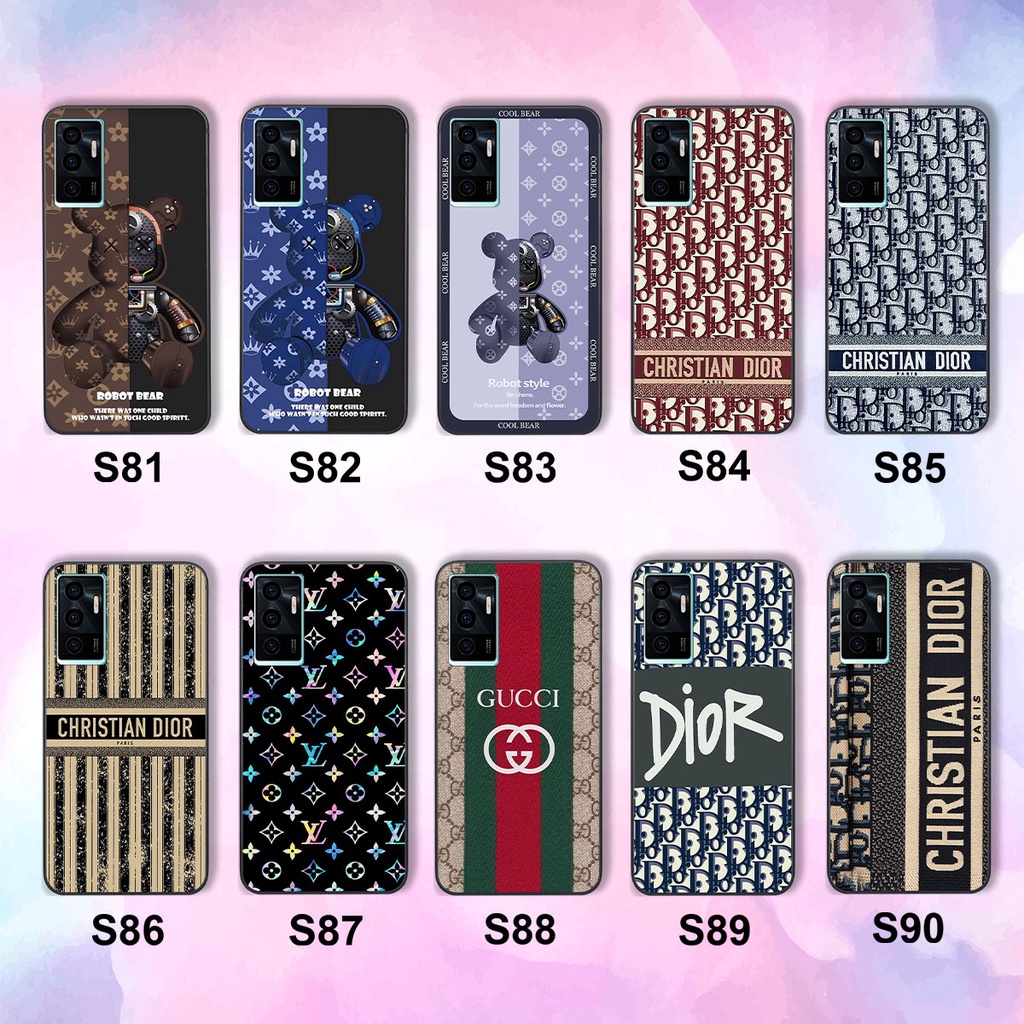 Ốp lưng Vivo V23E in hình Be@rbrick nhãn hiệu, diorr thời trang, sang trọng, cao cấp