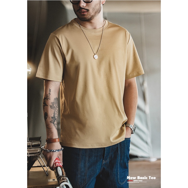 Áo thun MADEN cotton mỏng ngắn tay thoáng khí phong cách Âu Mỹ thời trang mùa hè cho nam