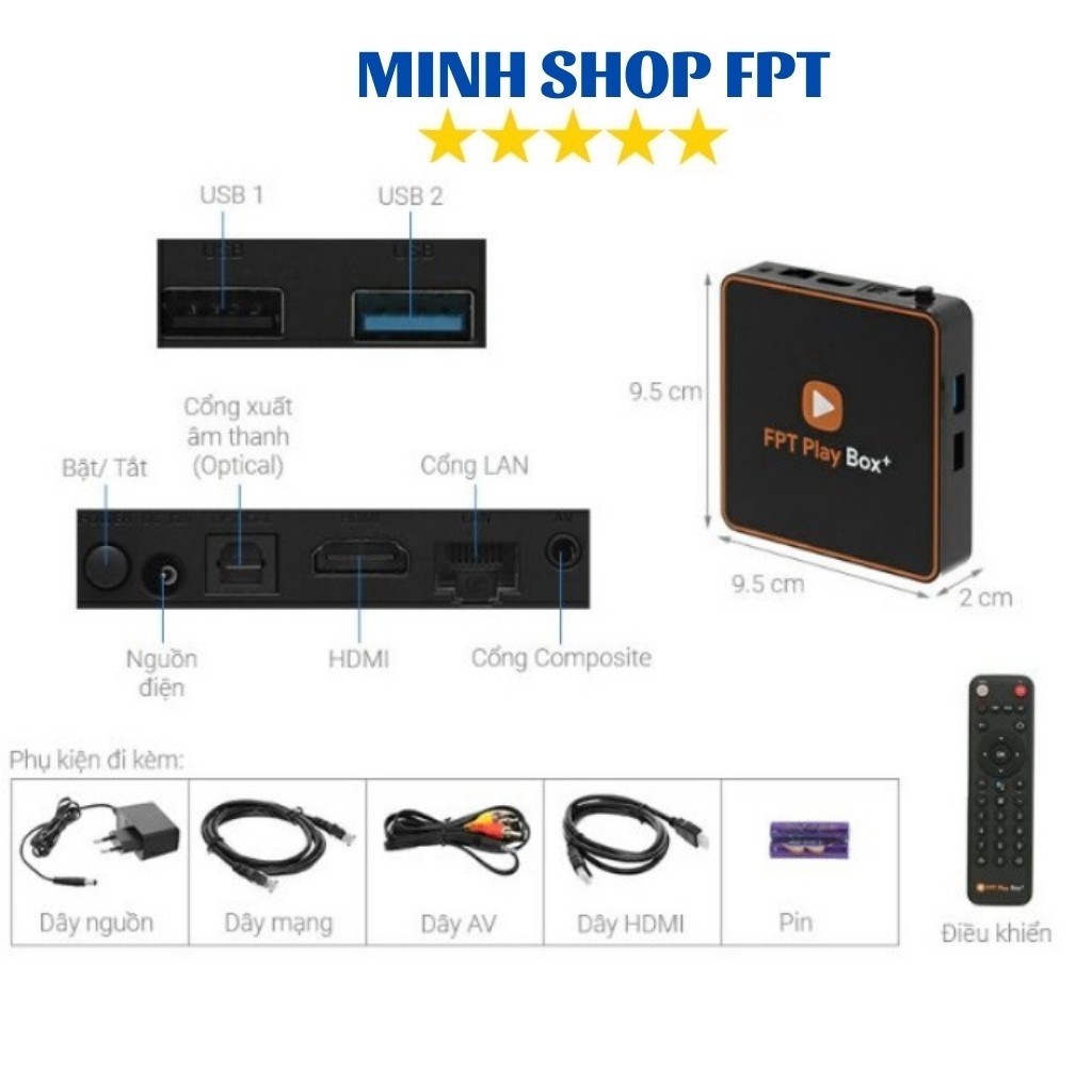 Đầu thu kỹ thuật số FPT Play Box+ 2020 T550 S550 S500 Hệ điều hành AndroidTV 10 Tivi Box- Minh Shop Tặng chuột không dây