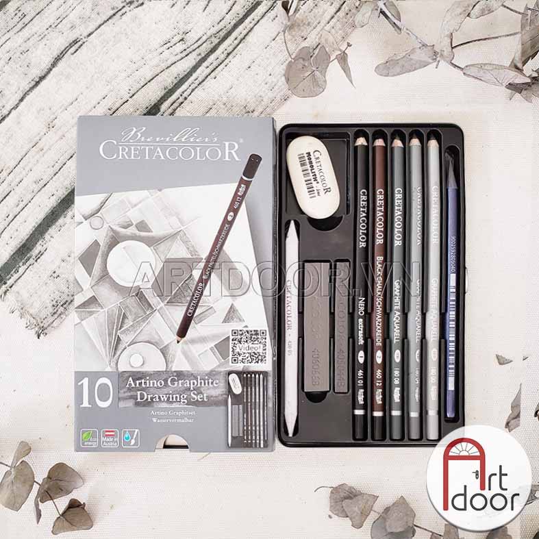 [ARTDOOR] Bộ bút chì cơ bản CRETACOLOR Artino Graphite 10 món (40021)