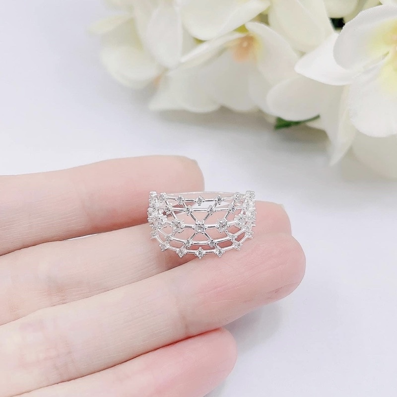 Nhẫn nữ Bạc ta Mạ vàng 24kara siêu đẹp - Vàng bạc Khải Khải