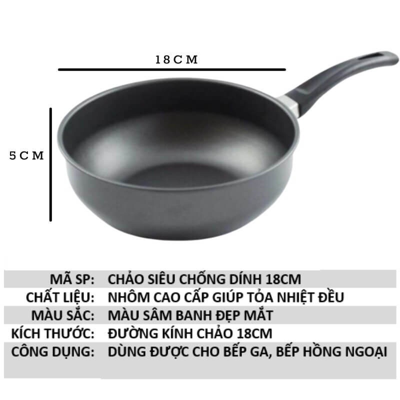 Chảo Chống Dính Sâu Lòng 18cm