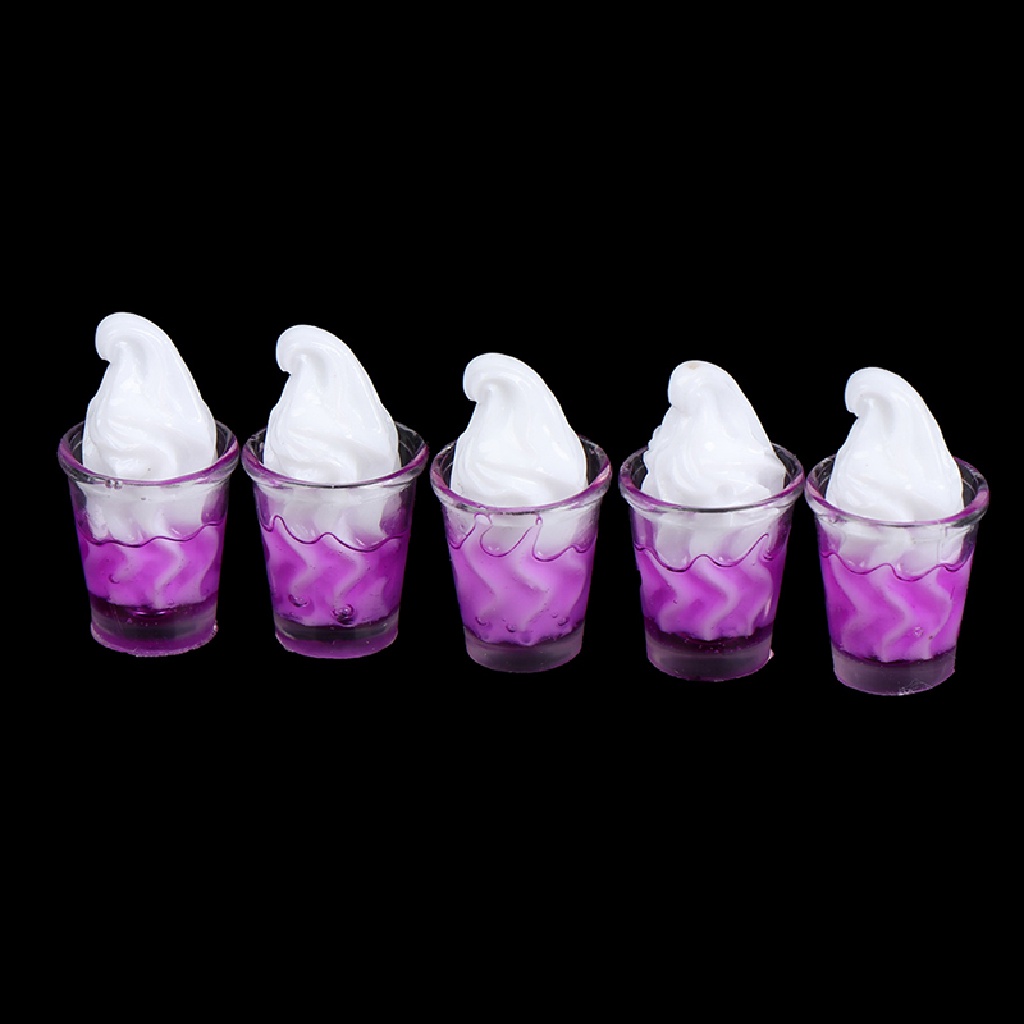 Set 10 Ly Kem / Thức Ăn / Nước Uống Màu Sắc Ngọt Ngào Trang Trí Nhà Búp Bê 1 / 12