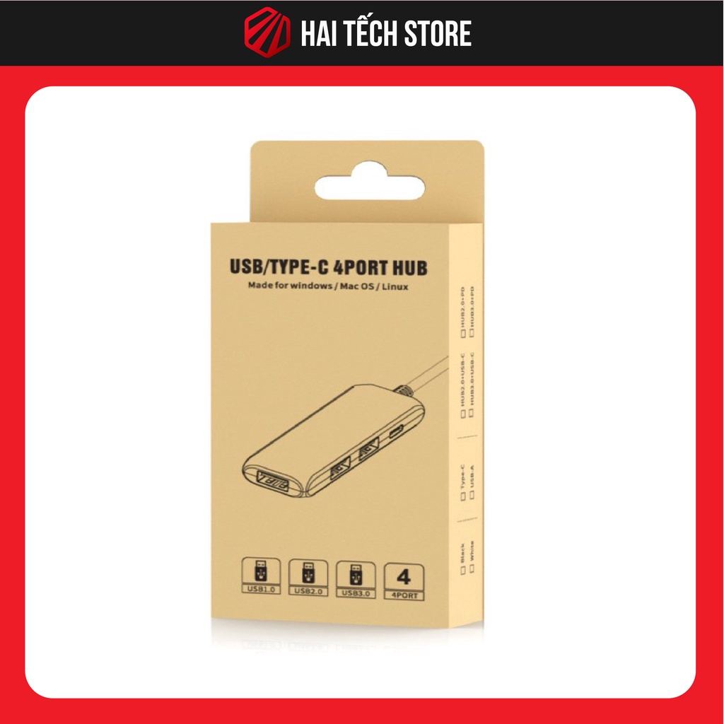 HUB TYPE C và HUB USB 3.0, 4.0 tốc độ cao full box, Hub usb 5 trong 1kết nối cho điện thoại, laptop, máy tính