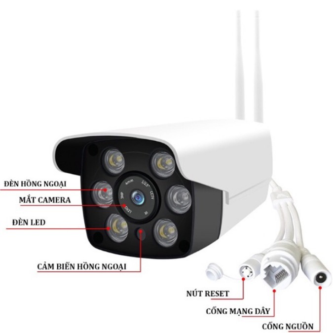 Camera Wifi Yoosee Ngoài Trời 6 Led - Đàm Thoại,Xem Đêm Có Màu,Chống Nước +Thẻ Nhớ 64GB [1 Đổi 1 Trong 10 Ngày-BH 2 Năm]