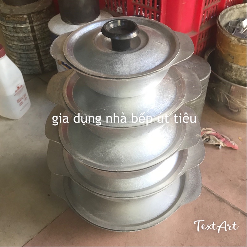 Nồi gang niêu đúc nút vặn đẹp bền 5 size