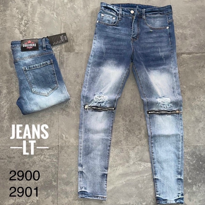 Quần jean nam co giãn 4 chiều, quần bò PHỐI KHOÁ KÉO dáng ôm chất vải cao cấp CAROLLSTORE MS2900
