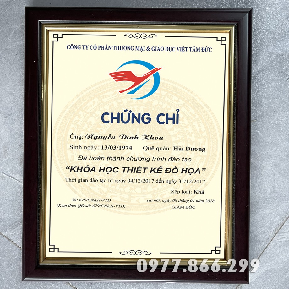 Khung bằng khen, chứng chỉ đủ size, khung ảnh