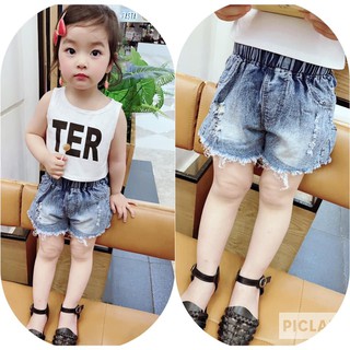 Quần Sooc Jean Cho Bé Gái  (Jean Mềm Size nhí 6-18kg)