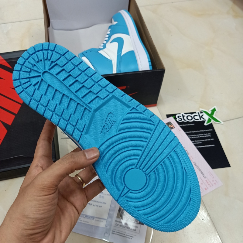 Giày Jordan 1 UNC Trắng Xanh Da Trời Cổ Cao Nam Nữ