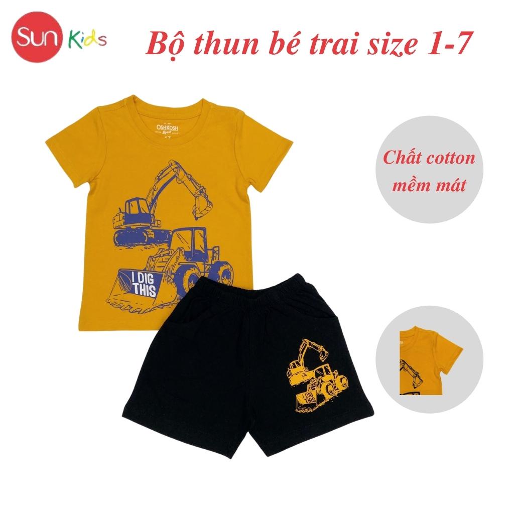 Đồ bộ bé trai, đồ bộ trẻ em chất thun cotton, size 1-7 tuổi, có nhiều màu - SUNKIDS